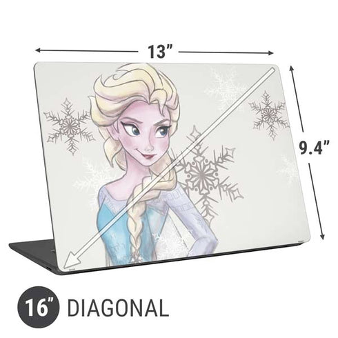 Disney Frozen Elsa Snowflakes Art Universal Laptop 16in (13 x 9.4in) Skin